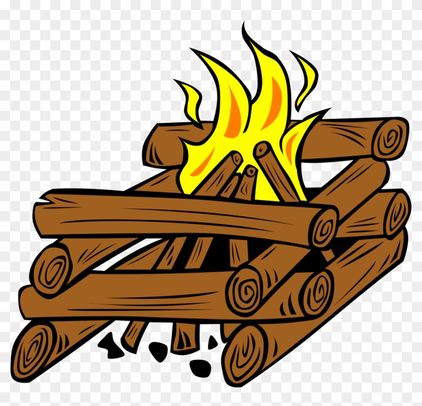 Bonfire Cooking Crane - Log Cabin Fire Clipart #240914