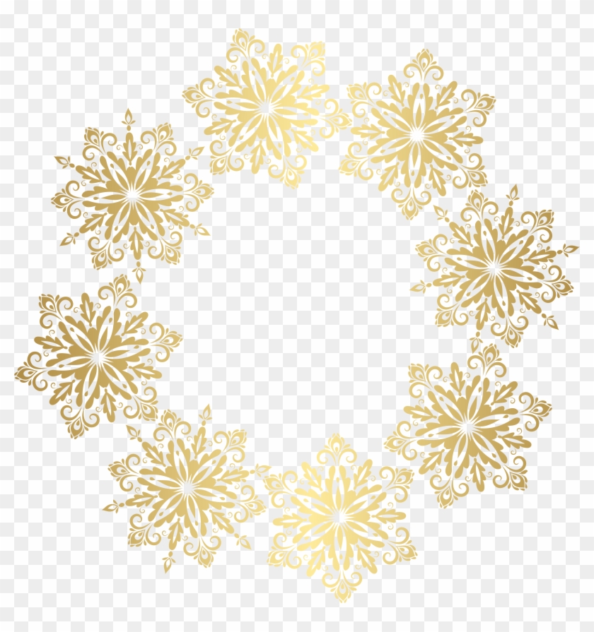 Gold Snowflakes Border Transparent Image Clipart #240958