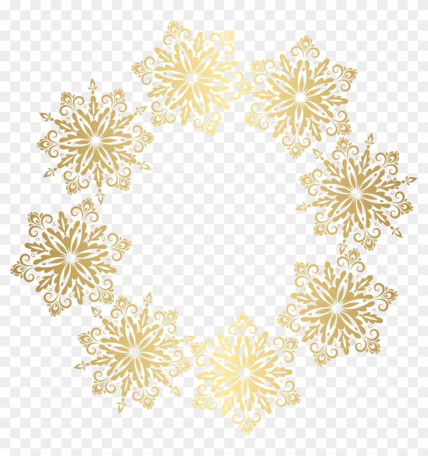 Gold Snowflakes Border Transparent Image Clipart