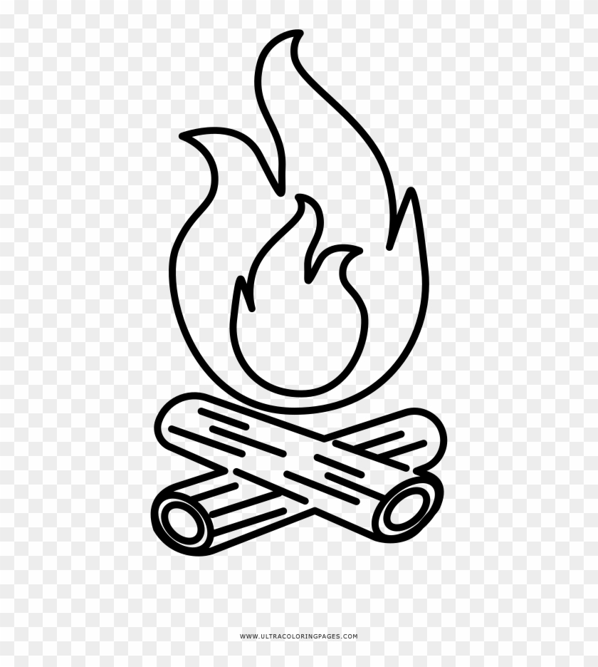 Bonfire Coloring Page - Draw A Camp Fire Clipart #241264