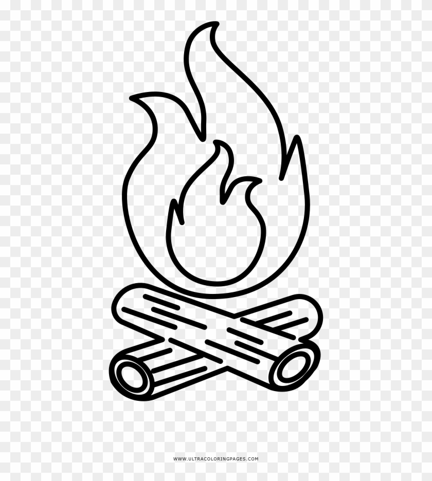 Bonfire Coloring Page - Draw A Camp Fire Clipart
