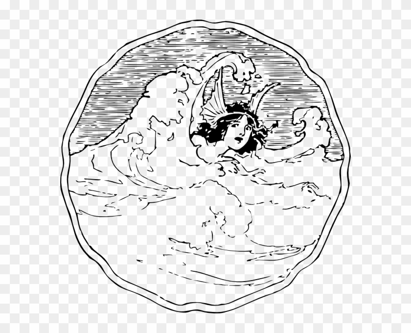 Vector Royalty Free Waves Personified Clip Art At Clker - Waves Black And White Drawing - Png Download