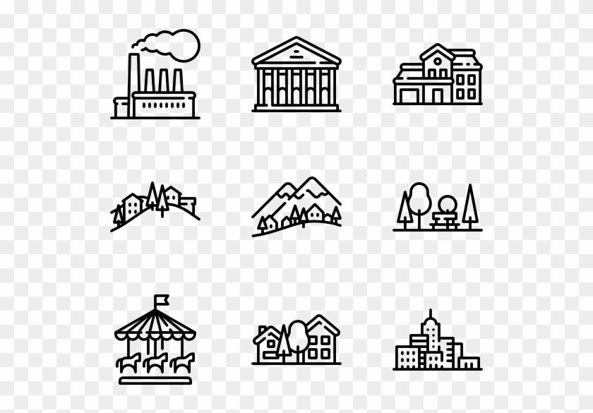 Winter Town - Illustration Clipart