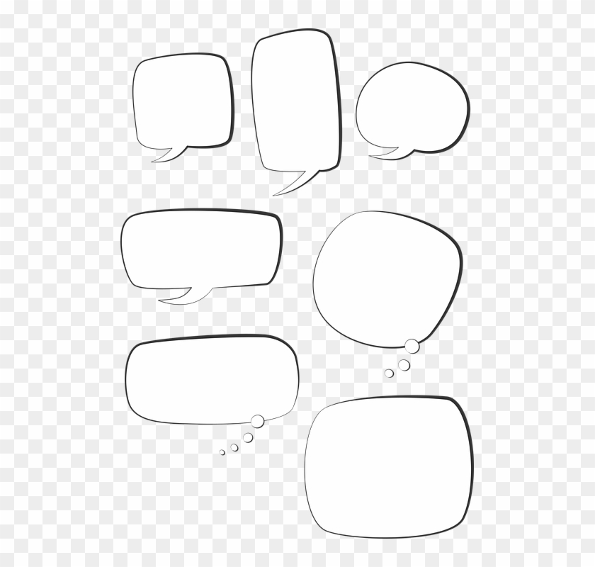 Speech Bubble, Text Box, Talk Bubble, Chat - People Speech Bubble Black White Clipart #242651