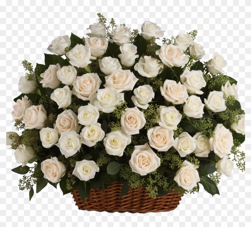 White Roses Png Hd Background - White Roses Flower Basket Clipart #242703