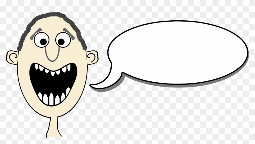 Clipart - Cartoon With Speech Bubbles - Png Download