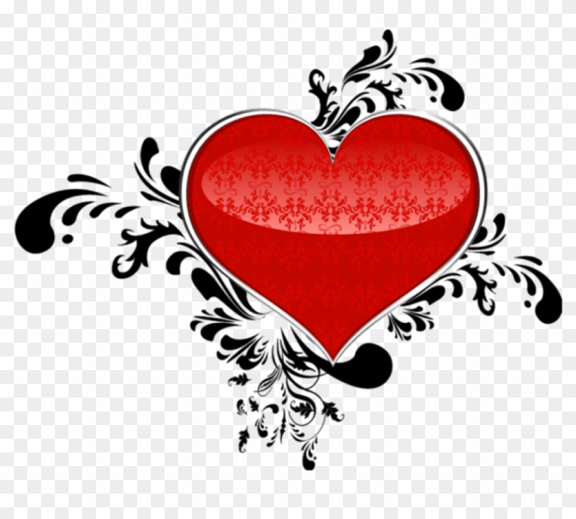 Free Png Red Art Heart Png - Valentine's Day Heart Designs Clipart