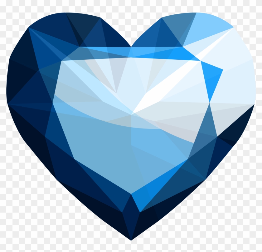 Sapphire Heart Png Clipart - Blue Diamond Heart Png Transparent Png #244115