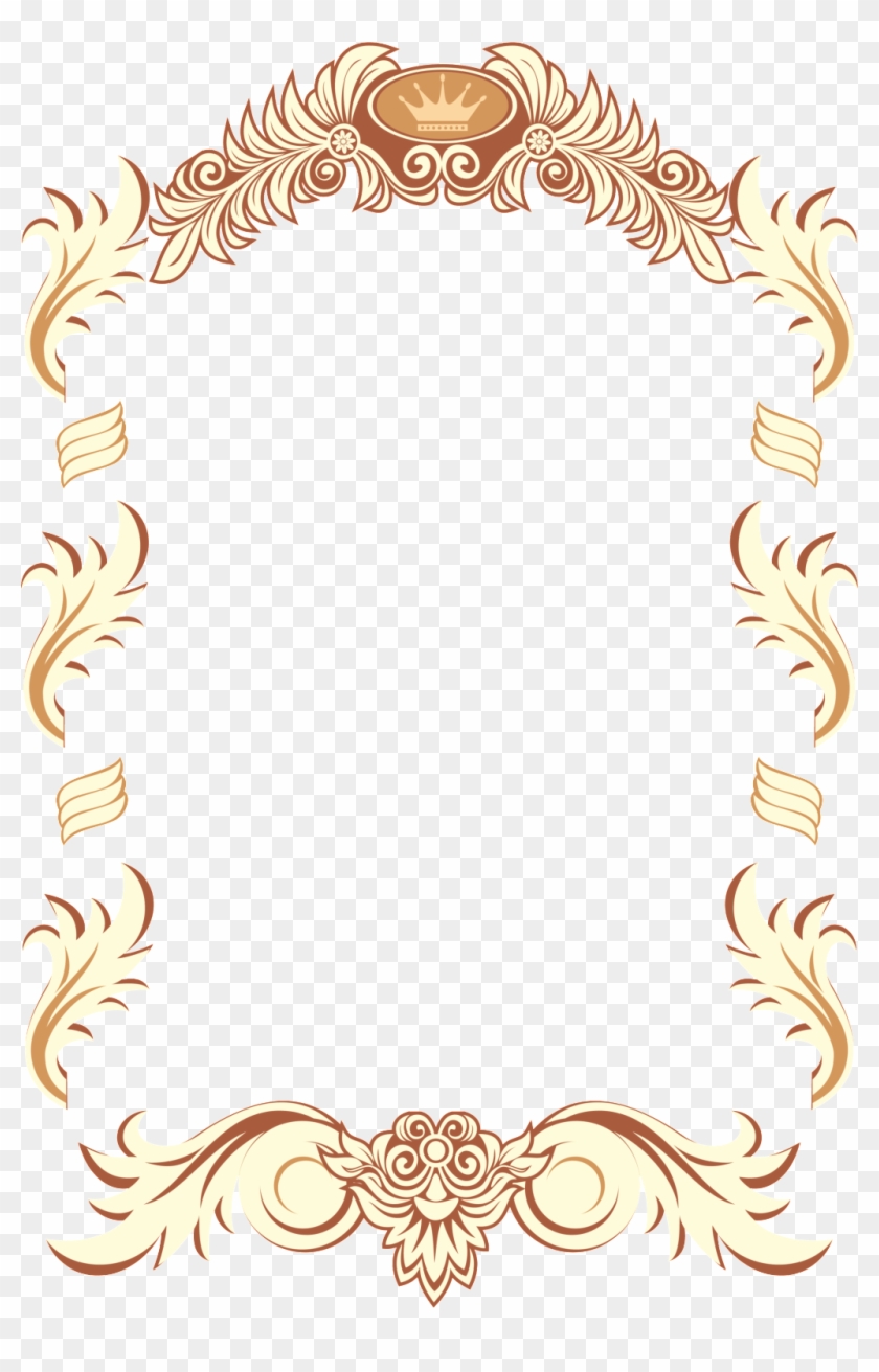 Creative Lace Border Png Element - Golden Vintage Barok Frame Clipart #244140