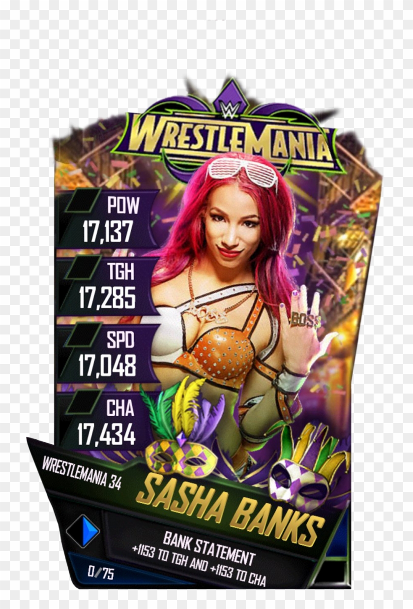 Sashabanks S4 19 Wrestlemania34 - Ronda Rousey Wwe Supercard Clipart