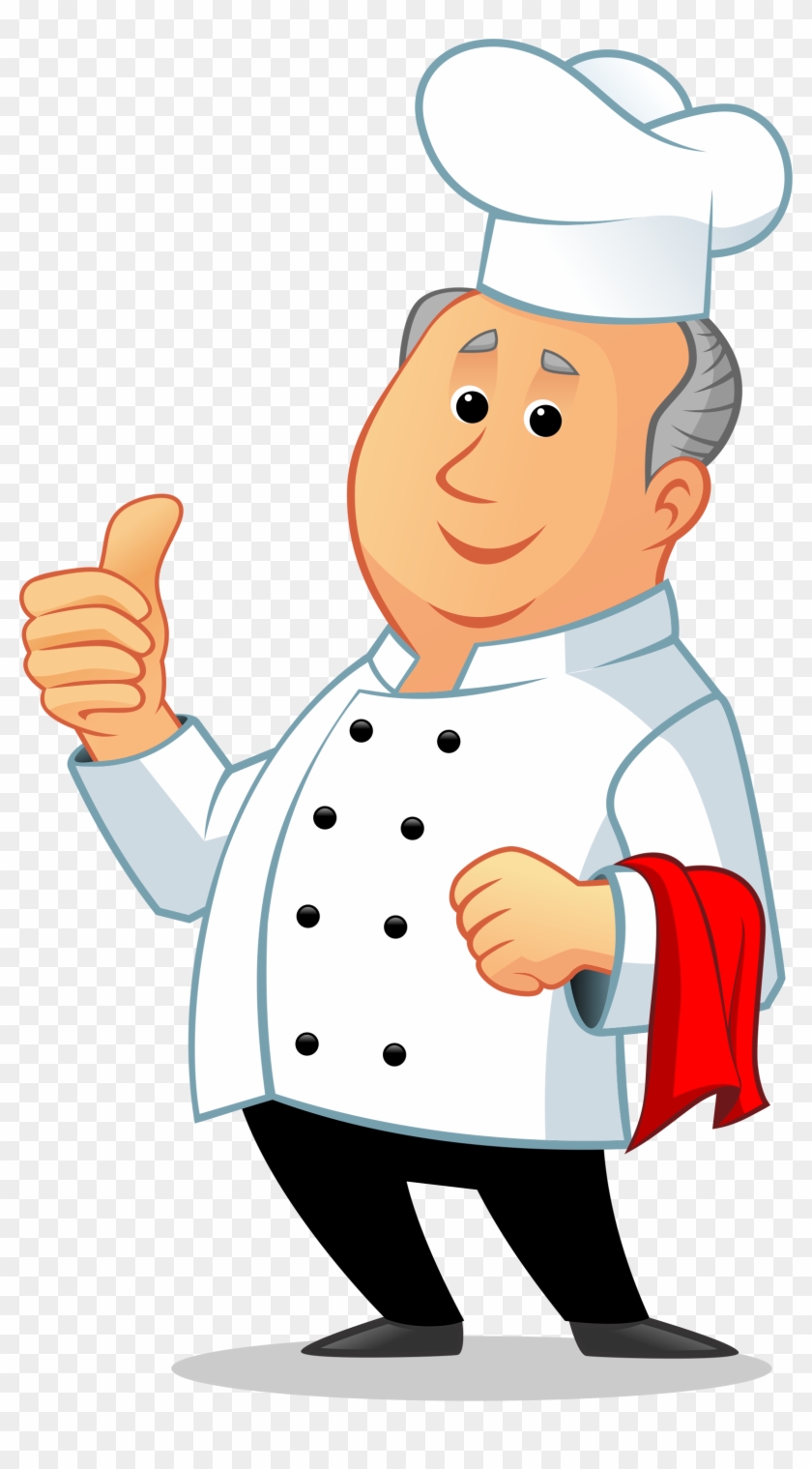 Chef Larry Gives A Hearty Thumbs Up To The Restaurant - Cartoon Chef Transparent Clipart