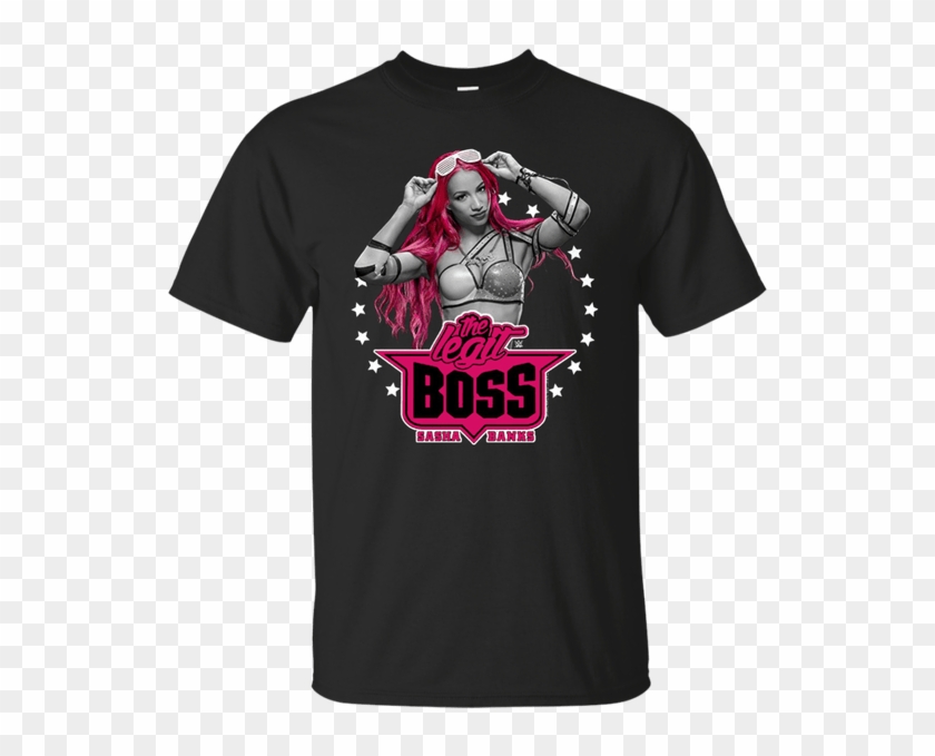 Wwe Sasha Banks Pink Hair With Logo - Shirt Clipart