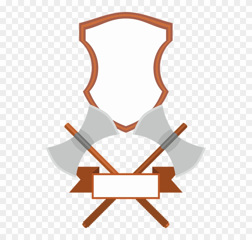 Coat Of Arms, Banner, Shield, Battle Shield, Axe - Stemmi Vuoti Png Clipart #246122