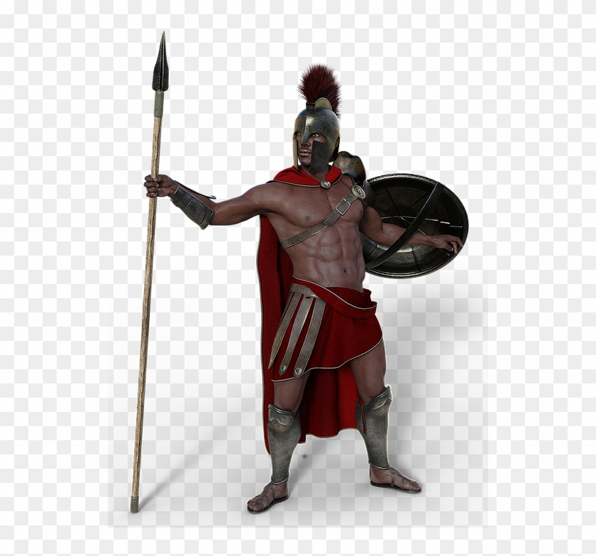 Soldier, Sparta, Antique, Man, Fighter, Warrior, Spear - Soldado Esparta Clipart #246673