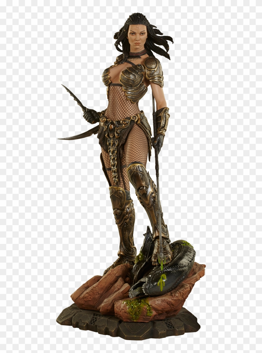 Warrior Predator Png Image Background - Female Predator Statue Clipart