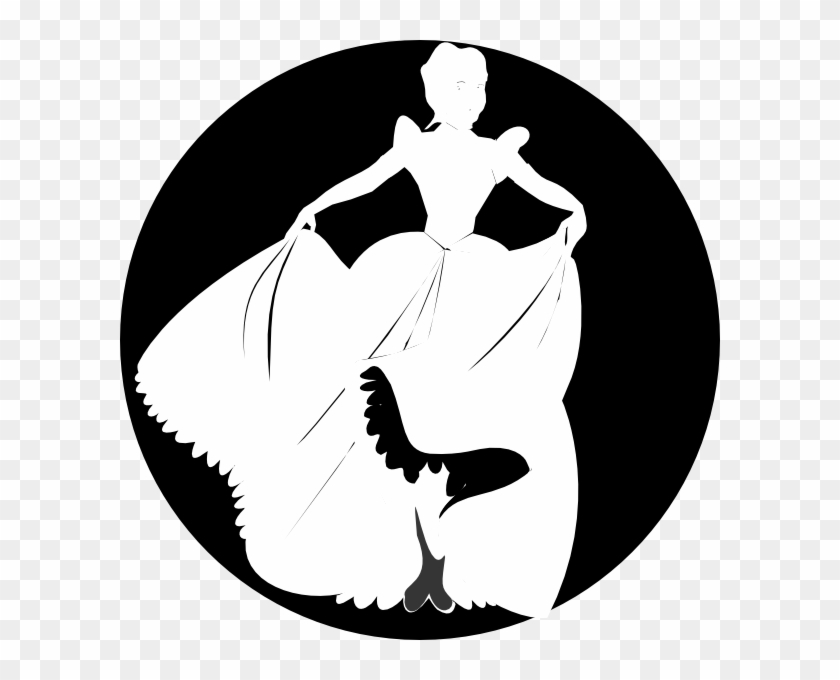 White Princess Silhouette In Black Background Svg Clip - Png Download