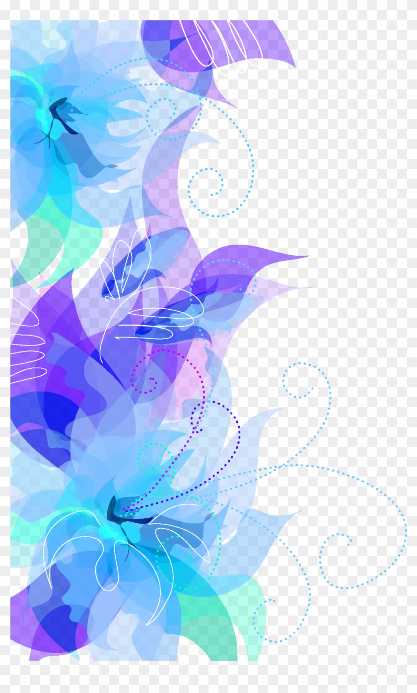Cute Blue Backgrounds Fl Decoration Transpa Png - Transparent Background Pretty Borders Clipart