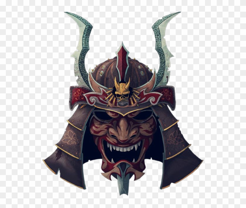 Ghost Warrior Oni Mask Demon Kabuto Samurai Clipart - Oni Samurai Mask - Png Download