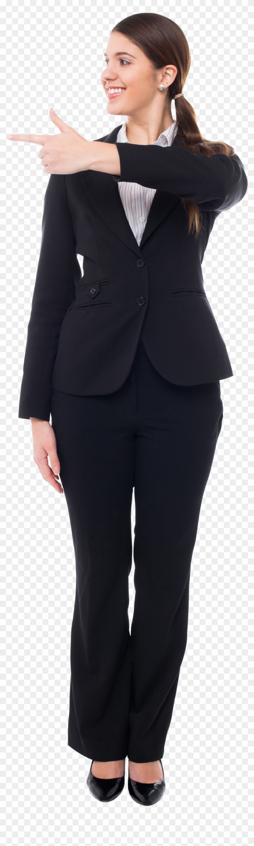 Girl Pointing Left Free Commercial Use Png Image - Formal Wear Clipart