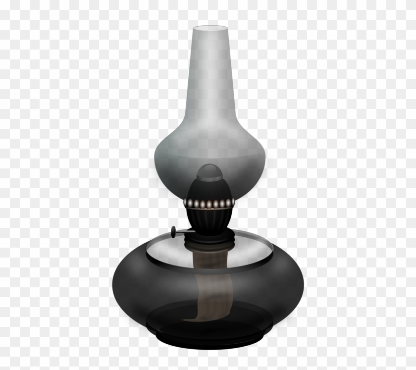 Oil Lamp Kerosene Lamp Electric Light - Big Oil Lamp Clipart Black And White - Png Download
