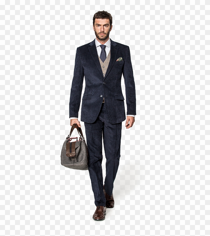 Blue 3-piece Corduroy Suit - Cappotto Doppiopetto Uomo Clipart #249012