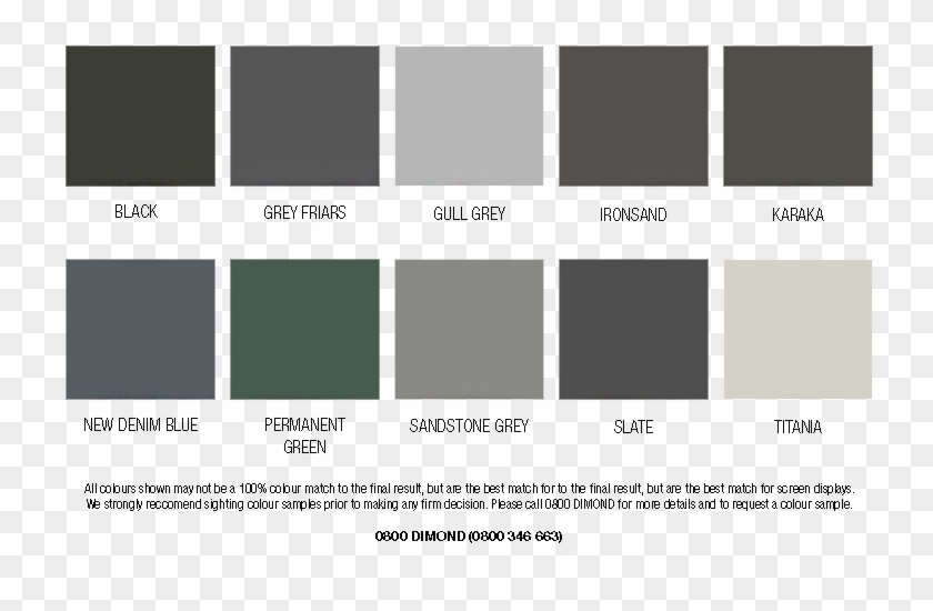 Dimond Roofing Standard Colour Range - Grey All Colour Clipart #249367