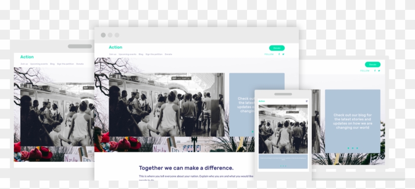 The Action Theme Is A Theme Designed For Organizations - Website Clipart