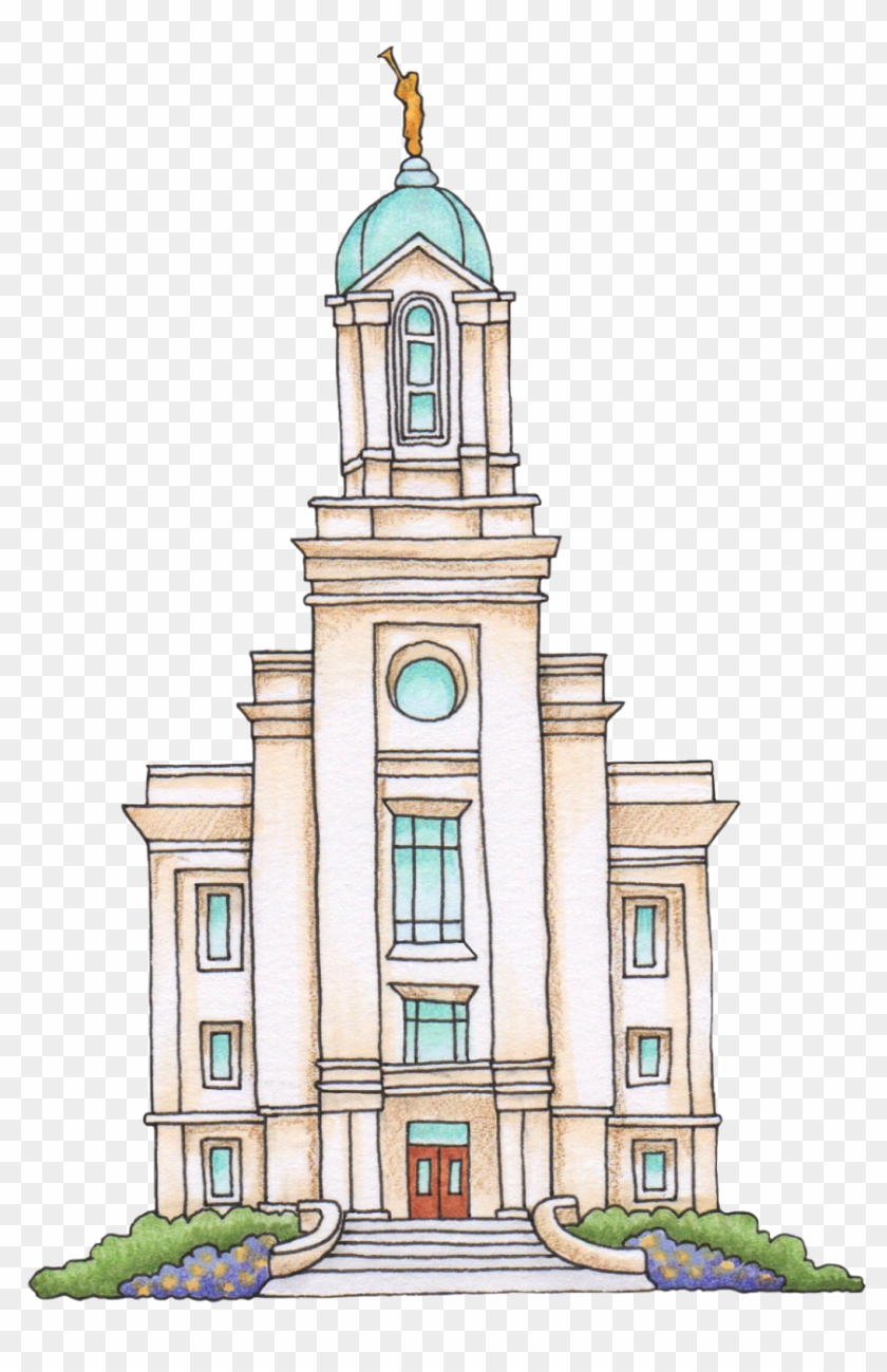 When I First Did My Set Of Utah Temples For Etsy, The - Cedar City Temple Watercolor Clipart
