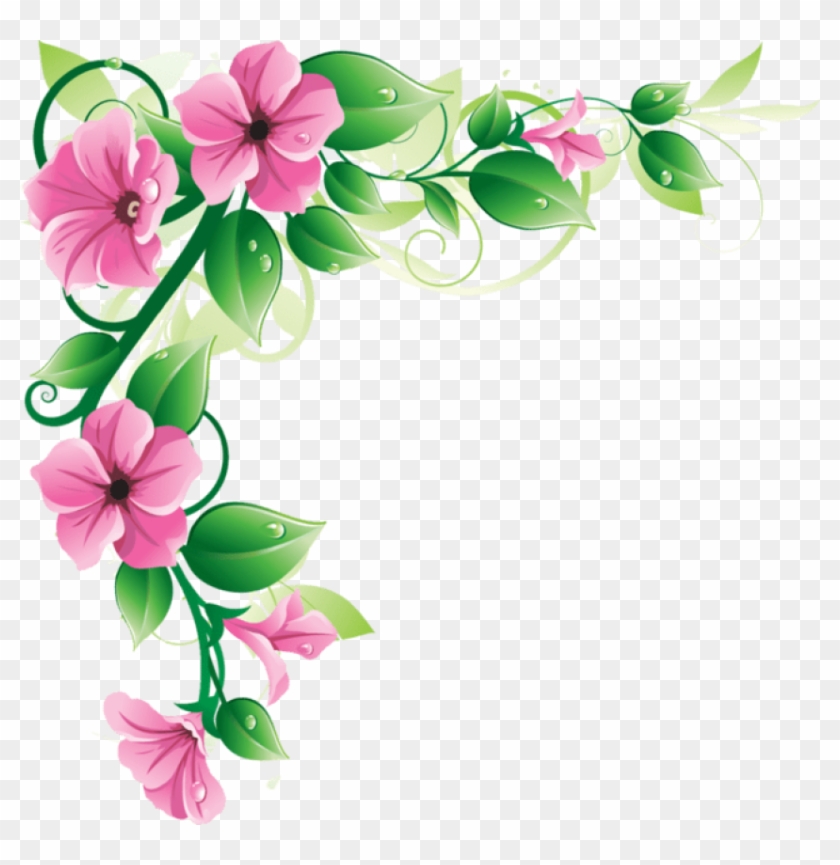 Flowers Borders Png Transparent Flowers Borders Images - Flower Border Design Png Clipart