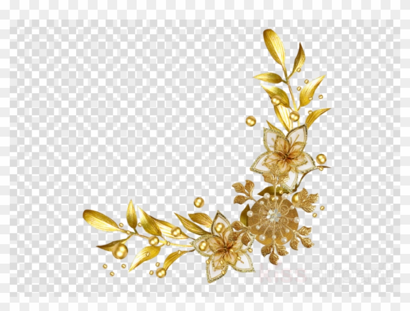 Download Gold Flowers Border Png Clipart Borders And - Love Photo Frame Transparent #249981