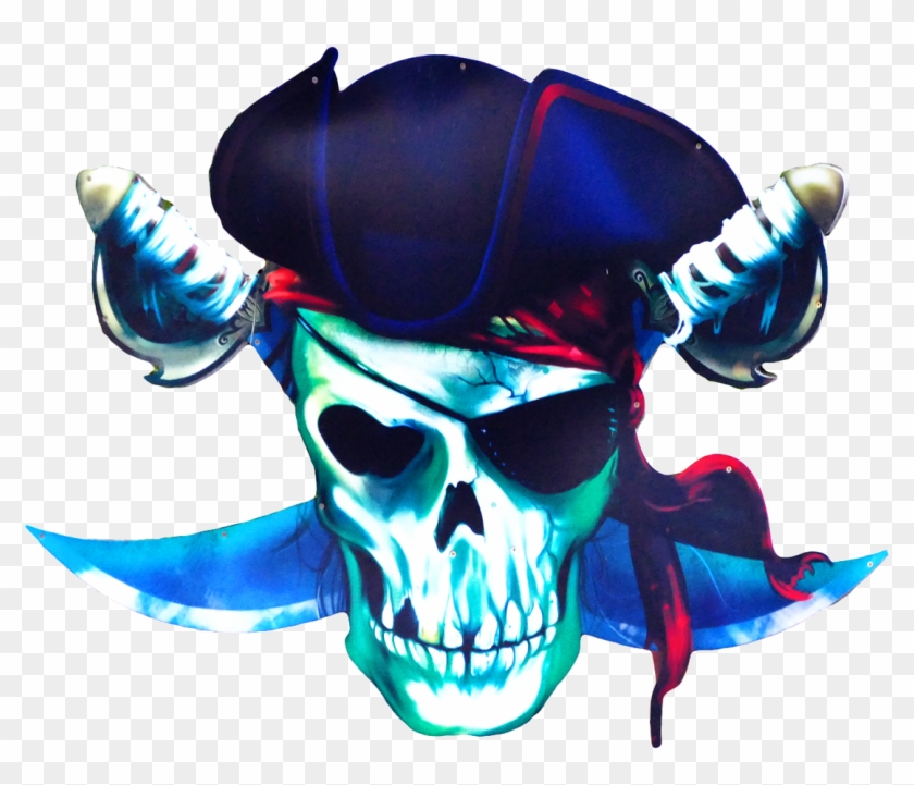 Skull Pirates Symbol Skeleton Png Image - Piracy Clipart #2400592