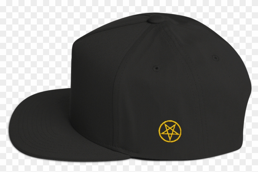 Black Snapback Cap With Subtle Gold Inverted Pentacle - Baseball Cap Clipart #2402380