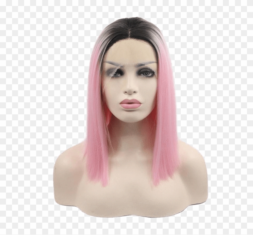 Transparent Lace Front Wig Transparent Background - Short Pink Lace Front Wig Clipart