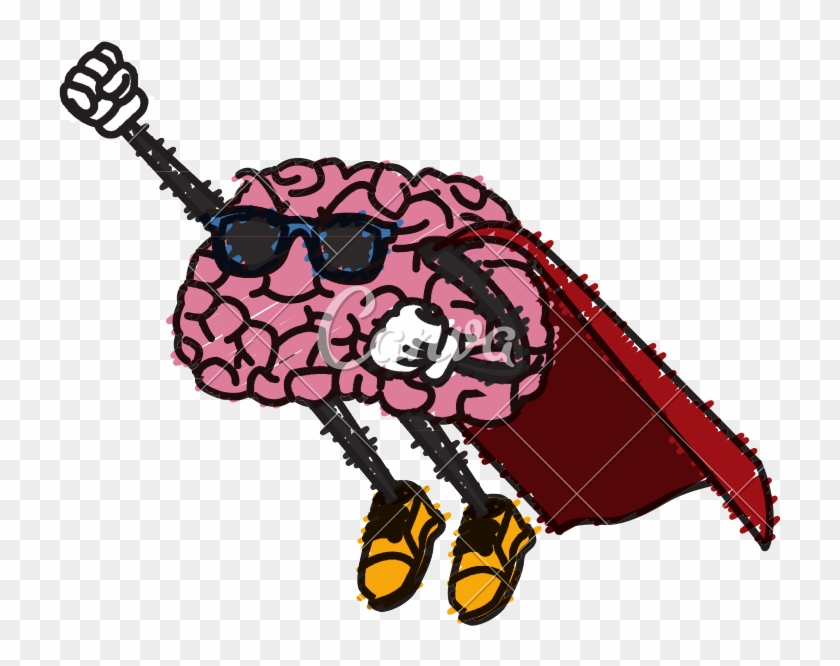 Brain Cartoon Png - Super Brain Draw Clipart #2403422