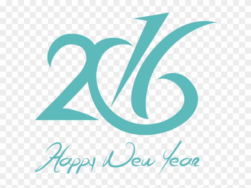 Happy New Year 2016 Text Design - New Year Clipart #2403780