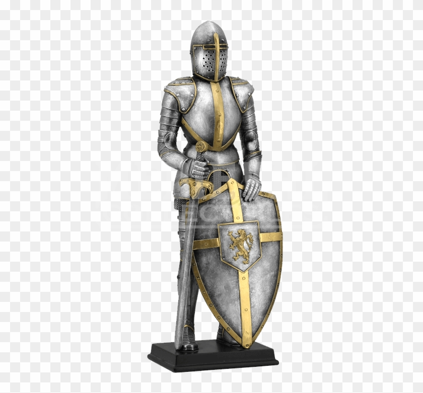 Lion Crest Suit Of Armor Statue - Knight Armor Medieval Times Clipart #2403954