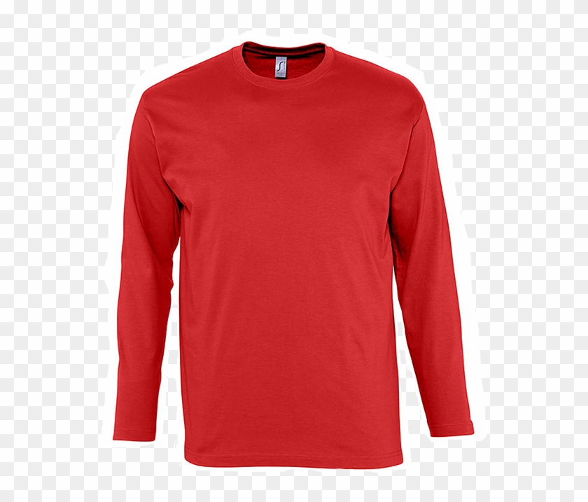 Plain Long Sleeve T-shirt - Plain Red Long Sleeve T Shirts Png Clipart #2406197