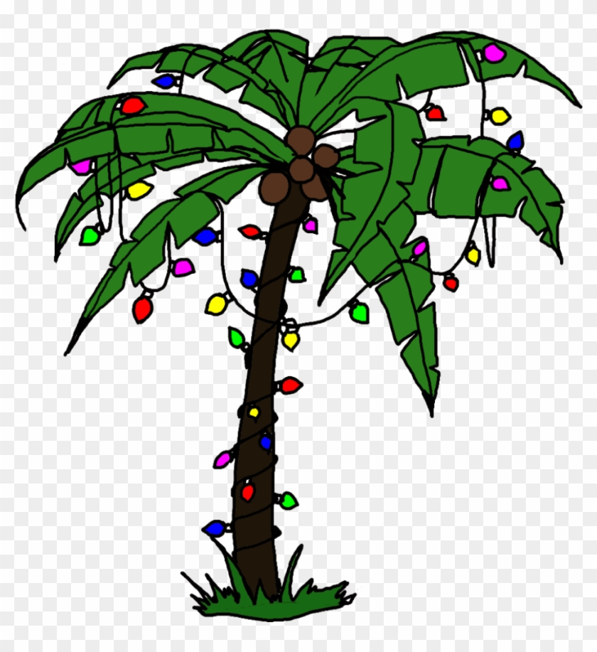 Cartoon Christmas Palm Tree Clipart #2406248