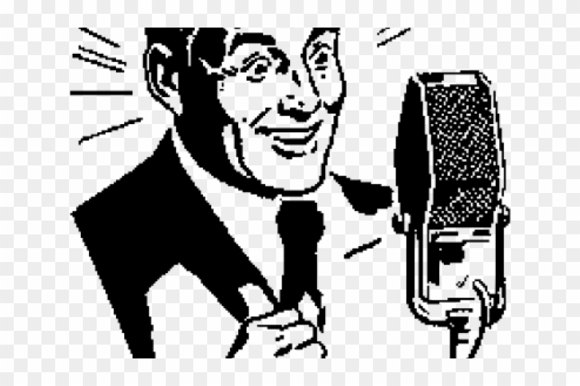 Drawn Microphone Old Fashioned - Old School Man Drawing Clipart #2406758