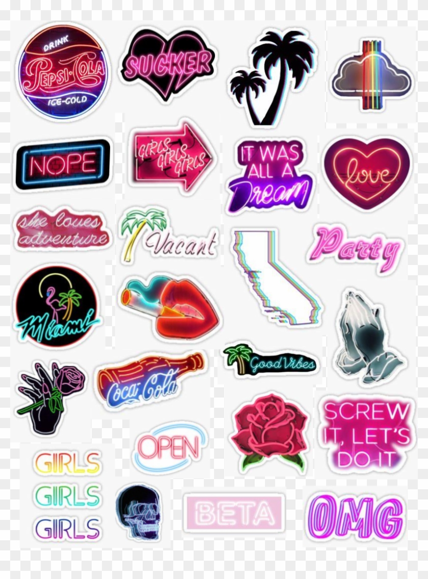 Neon Sign Sticker Pack Neon Lights Bright Light Light Clipart