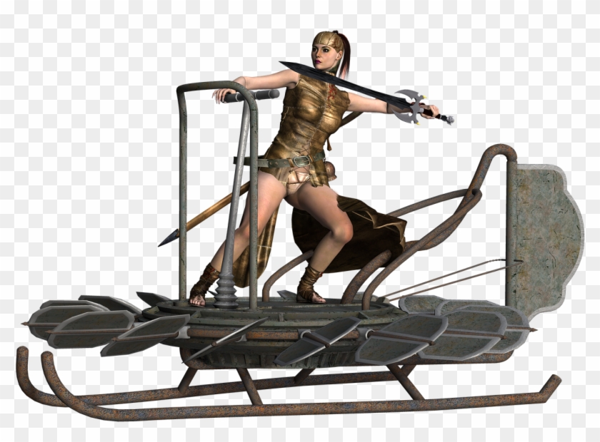 Girl Armor Warrior - Luge Clipart