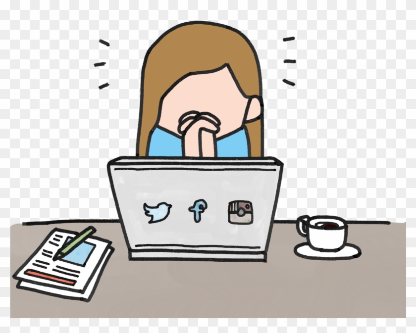 Social, Social Networks, Social Network Service - Social Media Pressure Cartoon Clipart