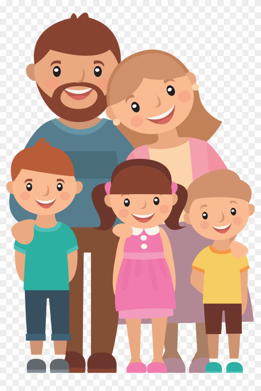 Familia Com Tres Filhos Clipart