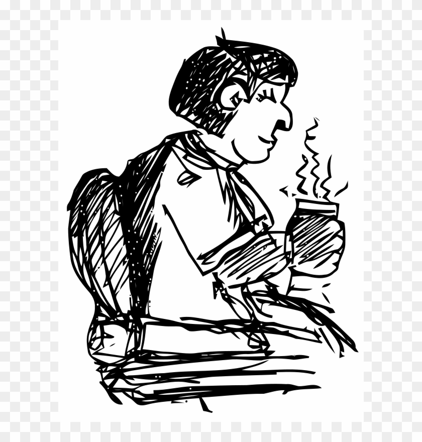 Мужчина Пьет Кофе Рисунки Clipart