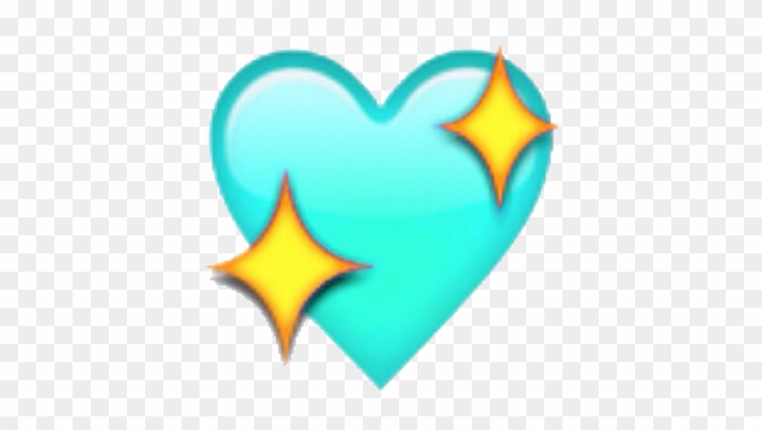Teal Emoji Emojis Emojiedit Aesthetic Blue Sparkles - Blue Sparkly Heart Emoji Clipart