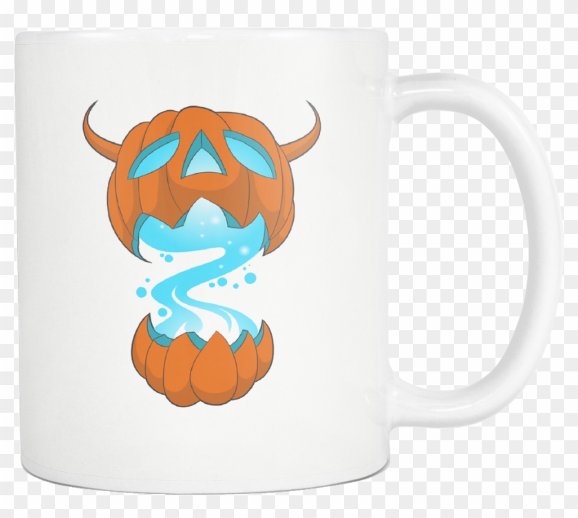 Glow Effect Pumpkin Monster Halloween Mugs - Coffee Cup Clipart