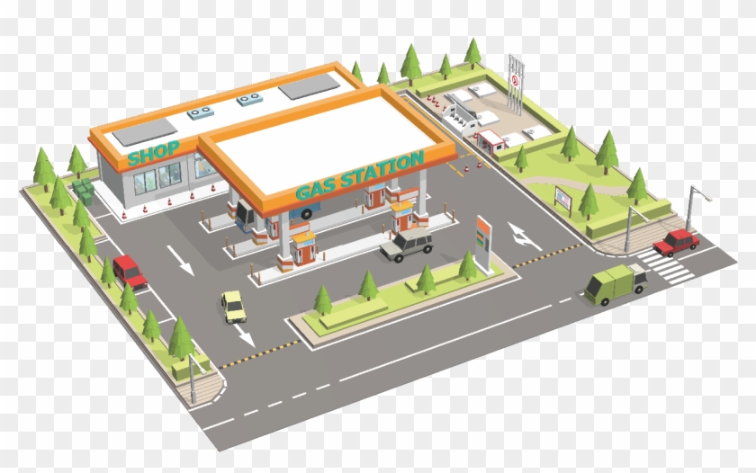 Cash Register Area - Petrol Station Plan Design Clipart #2411013
