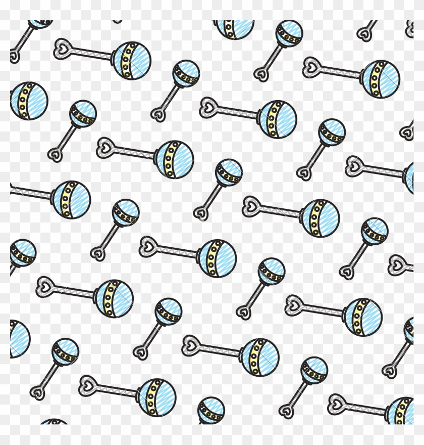 Doodle Baby Rattle Toy - Baby Rattle Background Clipart