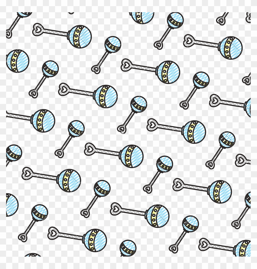 Doodle Baby Rattle Toy - Baby Rattle Background Clipart #2411738