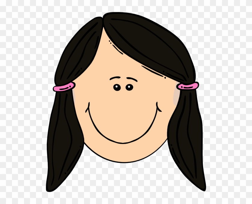 Original Png Clip Art File Smiling Dark Hair Girl Svg - Cartoon Girl With Black Hair Transparent Png #2411957